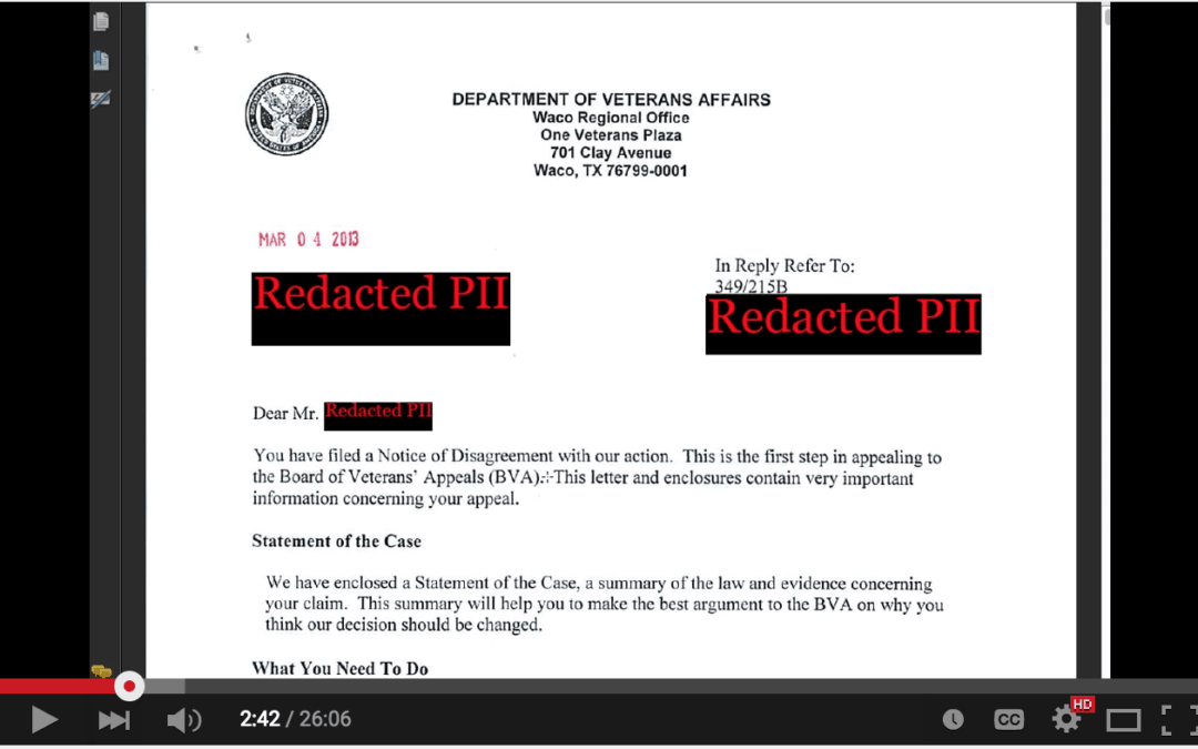 VIDEO: Statement of the Case Example –  How to Read and Understand this VA Form (Video).