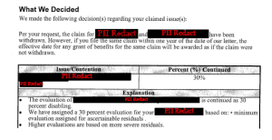 VA Rating Decision