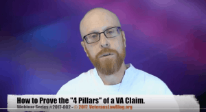 VA 4 Pillars Service Connection Claim Veterans Law Blog webinar