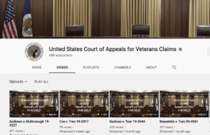 us court of appeals for veterans claims youtube channel